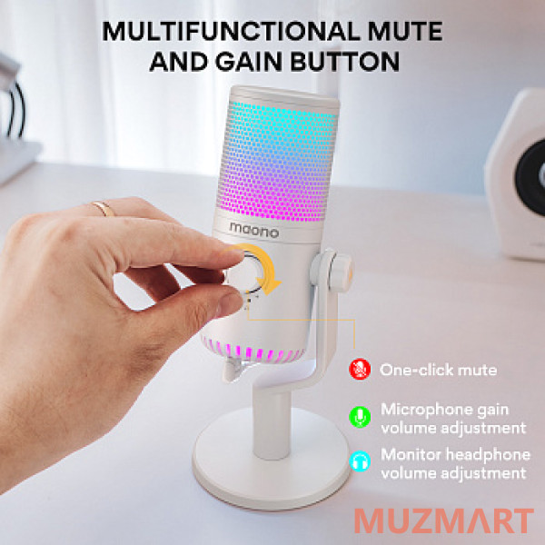 Maono DM30RGB (white) Конденсаторный USB микрофон