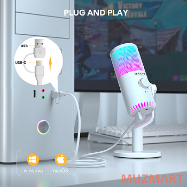 Maono DM30RGB (white) Конденсаторный USB микрофон