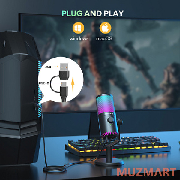 Maono DM30RGB Конденсаторный USB микрофон