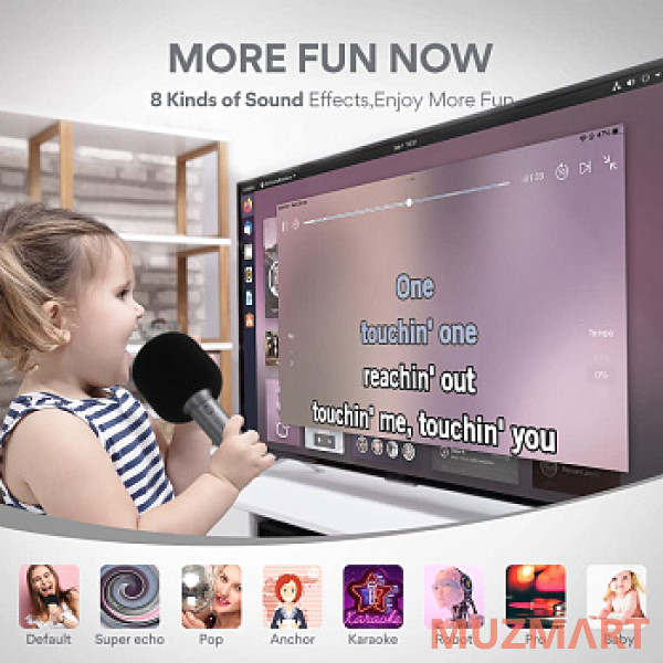 Maono MKP100 (gray) Караоке микрофон с bluetooth