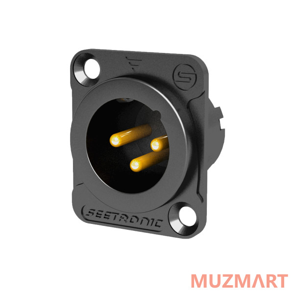 Seetronic MJ3F2C-BG Разъем Cannon (XLR) панельный, папа, 3-х контактный