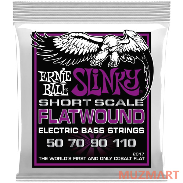 Ernie Ball 2817 Flatwound Slinky Power Short Scale 50-110 Струны для бас-гитары 50-110