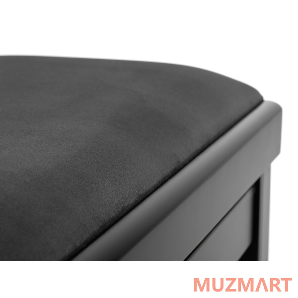 Lutner NK-02BM Банкетка с подъёмным механизмом, черная, матовая, велюр