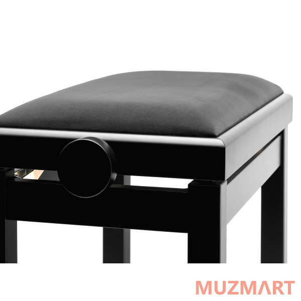 Lutner NK-02BM Банкетка с подъёмным механизмом, черная, матовая, велюр