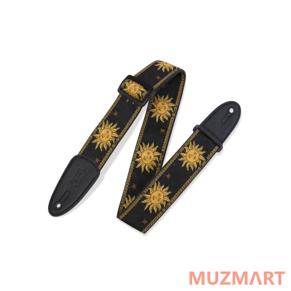 Levy's MPJG-SUN-BLK Print Series Ремень для гитары, тканый, солнце/черный
