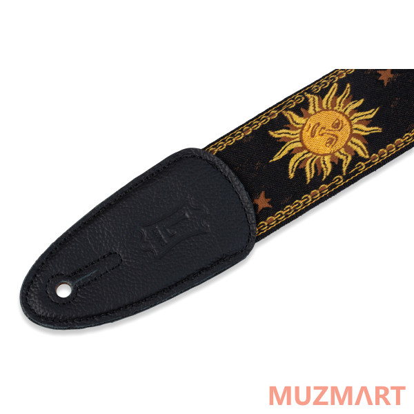 Levy's MPJG-SUN-BLK Print Series Ремень для гитары, тканый, солнце/черный