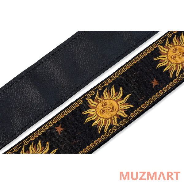 Levy's MPJG-SUN-BLK Print Series Ремень для гитары, тканый, солнце/черный