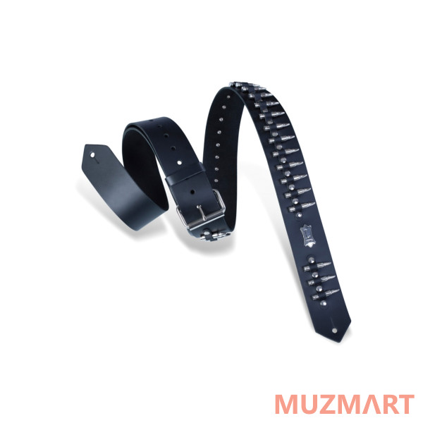 Levy's PM28-2B-BLK Rebel Series Ремень для гитары, кожаный, черный