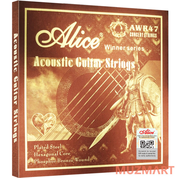 Alice AWR47-L Комплект струн для акустической гитары, фосфорная бронза, 12-53