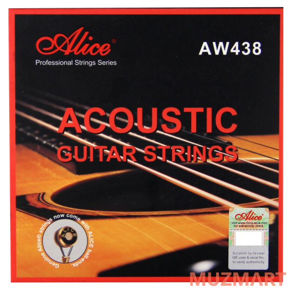 Alice AW438-L Комплект струн для акустической гитары, фосфорная бронза, 12-53