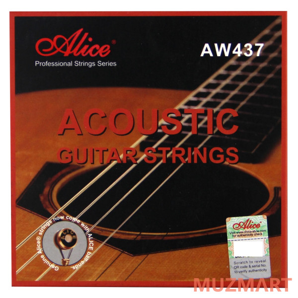 Alice AW437-L Комплект струн для акустической гитары, бронза 90/10, 12-53