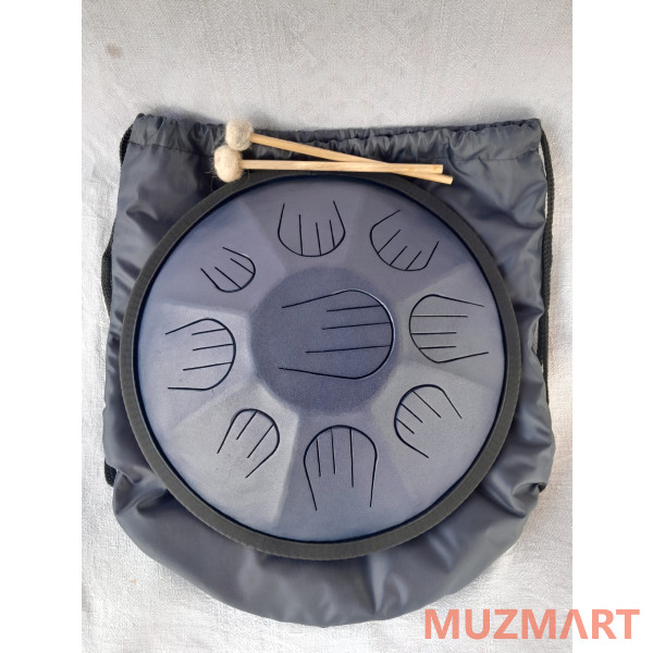 Pangooda Drums PNG-GRS-36MM Глюкофон "Гранофон" кованый, обертоновый, синий металлик 36см, с палочками и чехлом