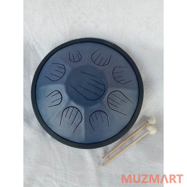 Pangooda Drums PNG-GRS-36MM Глюкофон "Гранофон" кованый, обертоновый, синий металлик 36см, с палочками и чехлом