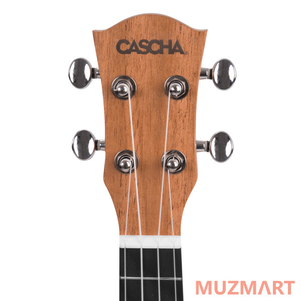 Cascha HH-2026E Mahogany Series Укулеле сопрано со звукоснимателем, с чехлом, цвет натуральный