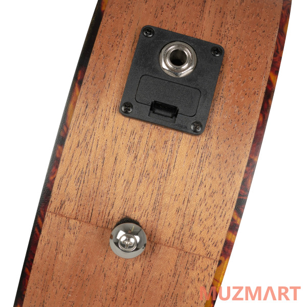 Cascha HH-2026E Mahogany Series Укулеле сопрано со звукоснимателем, с чехлом, цвет натуральный