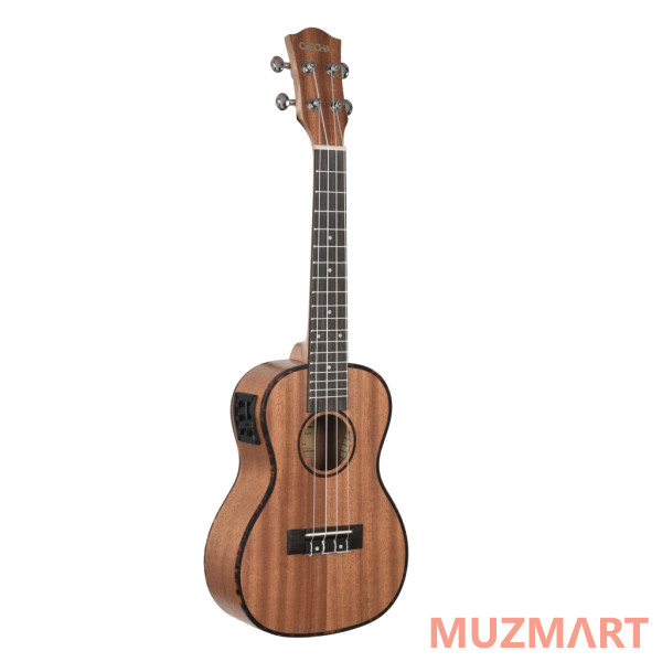 Cascha HH-2035E Mahogany Series Укулеле концертный со звукоснимателем, с чехлом, цвет натуральный