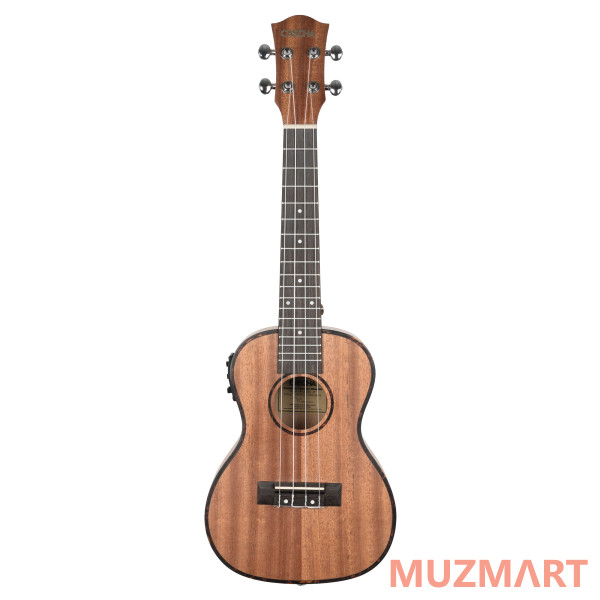 Cascha HH-2035E Mahogany Series Укулеле концертный со звукоснимателем, с чехлом, цвет натуральный