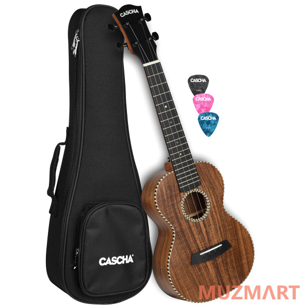Cascha HH-2310 Acacia Series Укулеле концертная, с чехлом, цвет натуральный