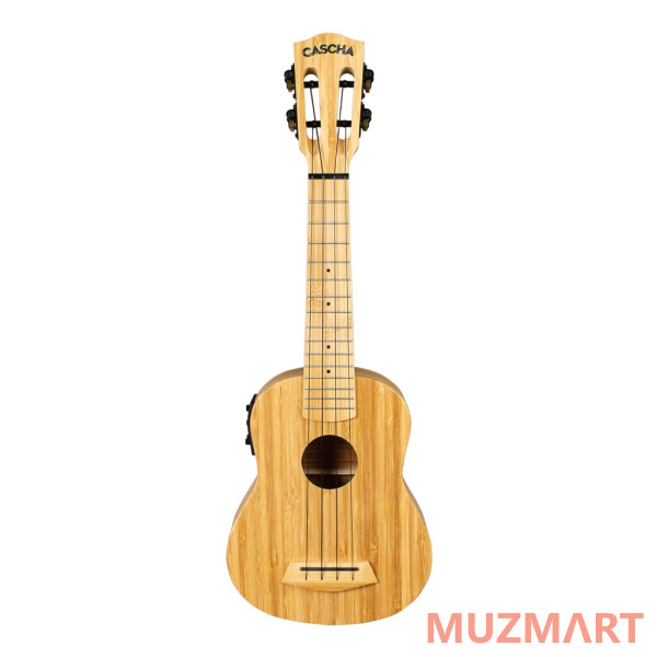 Cascha HH-2312E Bamboo Series Укулеле сопрано со звукоснимателем, с чехлом