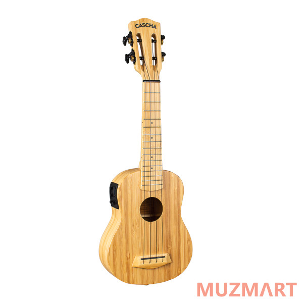 Cascha HH-2312E Bamboo Series Укулеле сопрано со звукоснимателем, с чехлом