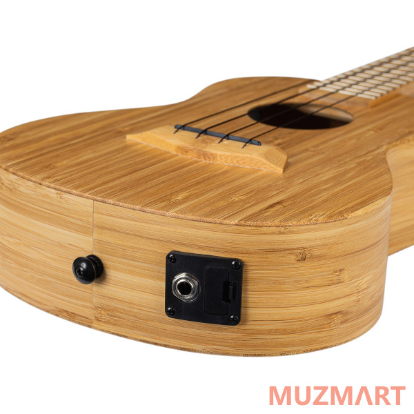 Cascha HH-2312E Bamboo Series Укулеле сопрано со звукоснимателем, с чехлом