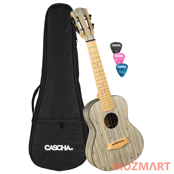 Cascha HH-2316 Bamboo Series Graphite Укулеле концертный, с чехлом, графит