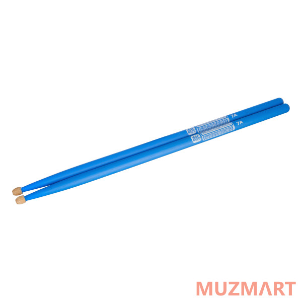 HUN 10103009 Colored Series QI 7A BLUE Барабанные палочки, орех гикори