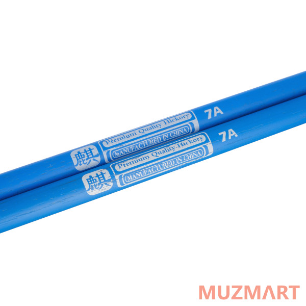 HUN 10103009 Colored Series QI 7A BLUE Барабанные палочки, орех гикори