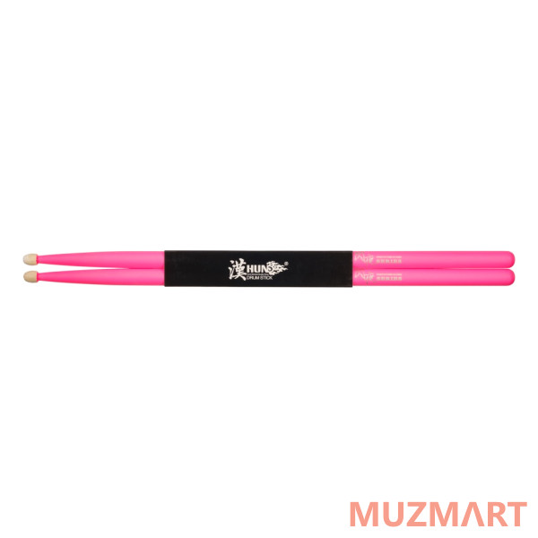 HUN 10101003002 Fluorescent Series 5A Барабанные палочки, розовые, орех гикори