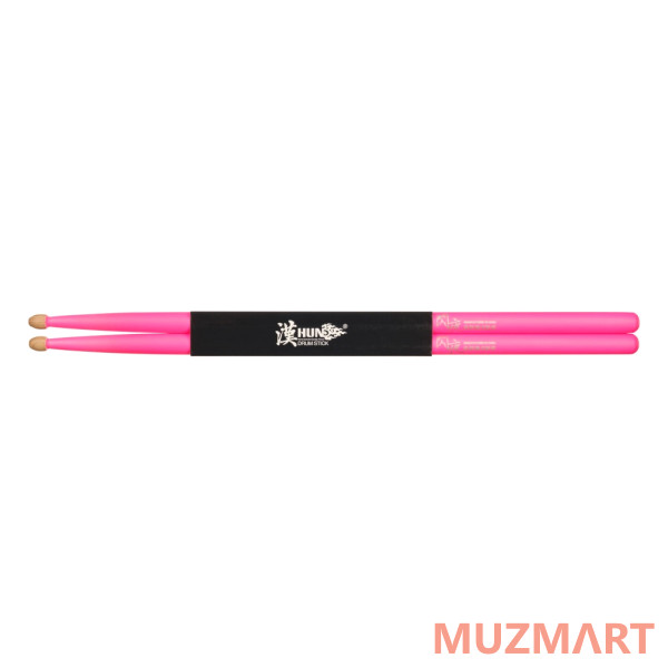 HUN 10101003010 Fluorescent Series 7A Барабанные палочки, розовые, орех гикори