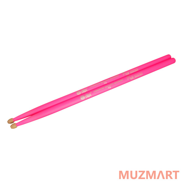HUN 10101003010 Fluorescent Series 7A Барабанные палочки, розовые, орех гикори