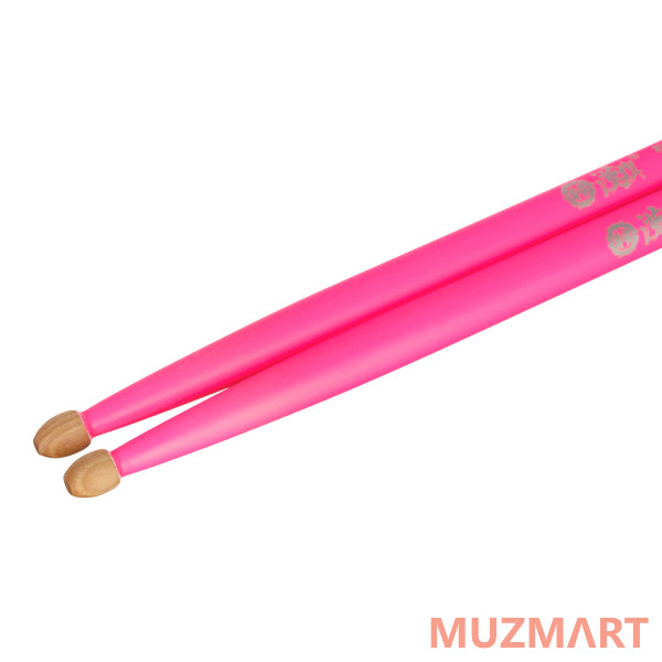 HUN 10101003010 Fluorescent Series 7A Барабанные палочки, розовые, орех гикори