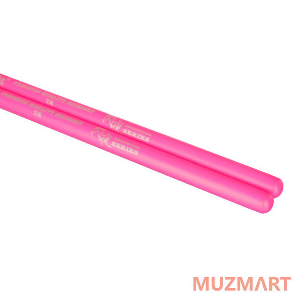 HUN 10101003010 Fluorescent Series 7A Барабанные палочки, розовые, орех гикори