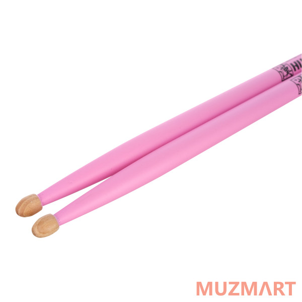 HUN 1010100201005 Colored Series 5A PINK Барабанные палочки, орех гикори, розовые