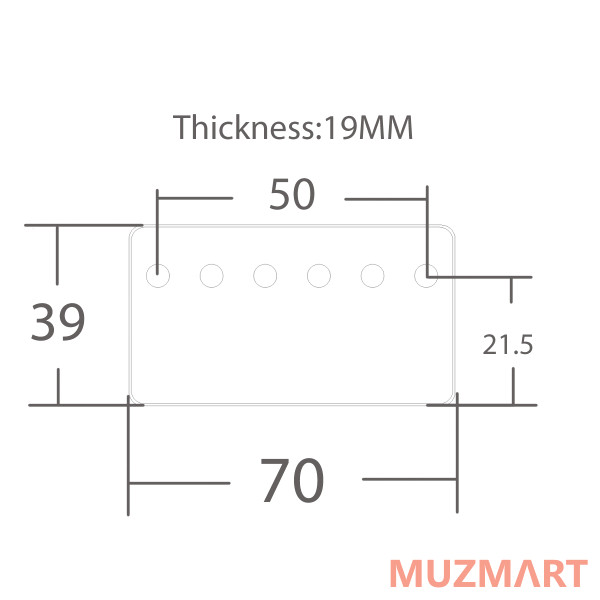 Musiclily MX0645-2 Крышка звукоснимателя хамбакер, 50мм, хром, 2 шт