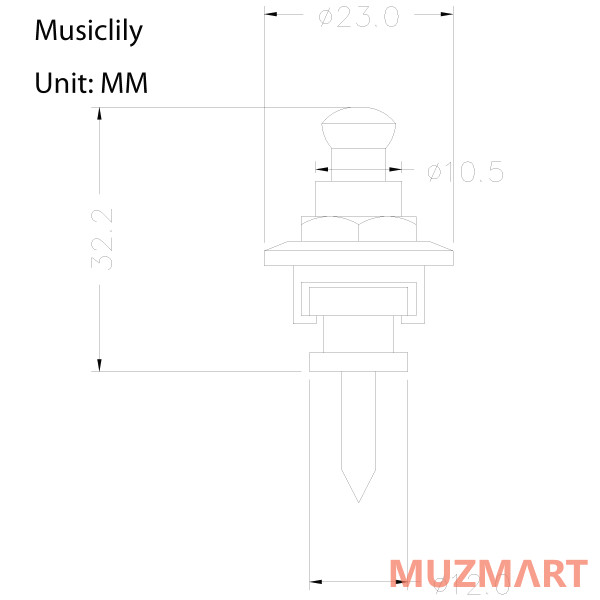 Musiclily M183 Крепление ремня с блокировкой, хром