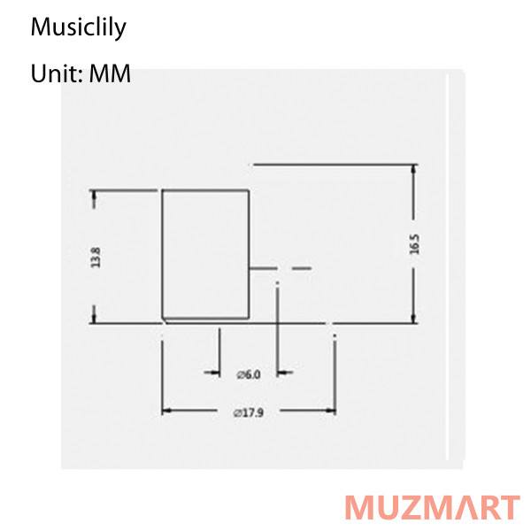 Musiclily M152-4 Ручка потенциометра, метрическая, металлическая, хром, 4шт
