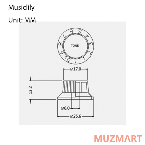 Musiclily M148 Комплект ручек потенциометров (2+1), Fender Strat, белые