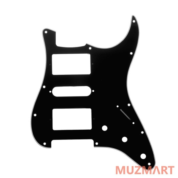 Musiclily MX1378BK Защитная накладка гитары Stratocaster Modern Style, 3 слоя, черная