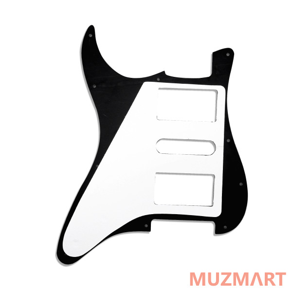 Musiclily MX1378BK Защитная накладка гитары Stratocaster Modern Style, 3 слоя, черная