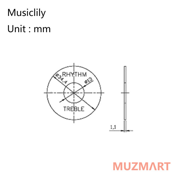 Musiclily MX1584CR-2 Накладка под переключатель Treble/Rhythm, 2шт, кремовая