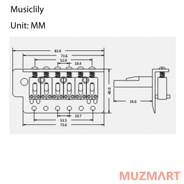 Musiclily M213 Бридж тремоло, хром