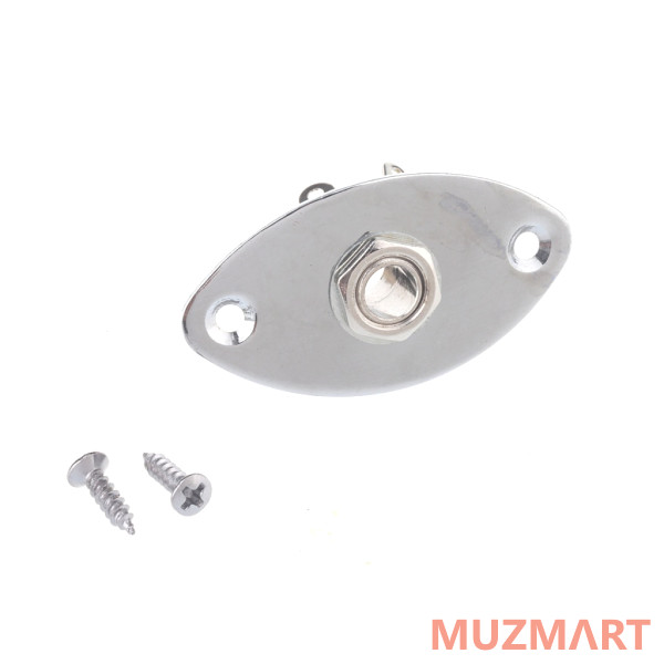 Musiclily MX0670 Выходной разъем электрогитары с накладкой, овальный, хром