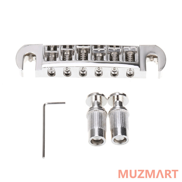 Musiclily MX1280NK Бридж Tune-o-matic Wraparound для Gibson Les Paul, никель