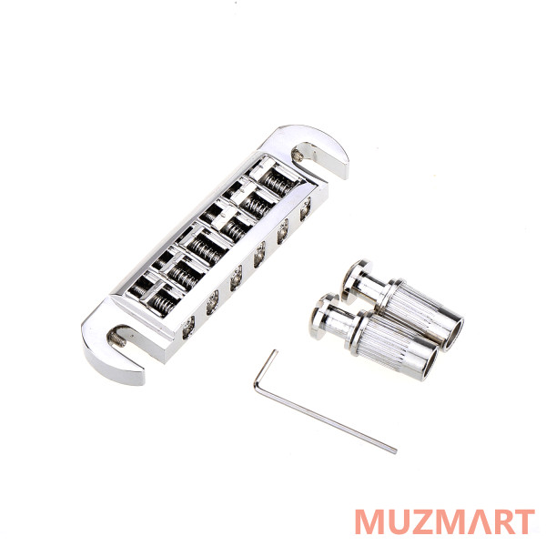Musiclily MX1280NK Бридж Tune-o-matic Wraparound для Gibson Les Paul, никель