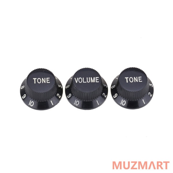 Musiclily MX1563BK-2MX1564BK Комплект ручек потенциометров (2+1), Strat Style, черные
