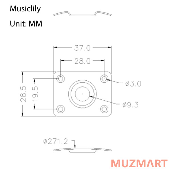 Musiclily M772 Накладка выходного разъема гитары Gibson LP SG, хром, 10шт