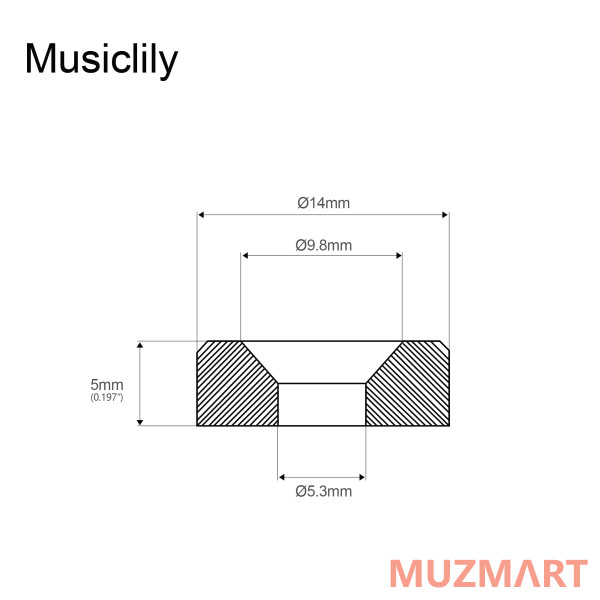 Musiclily MX0883BK Крепление грифа электрогитары/бас-гитары, 4шт, черное
