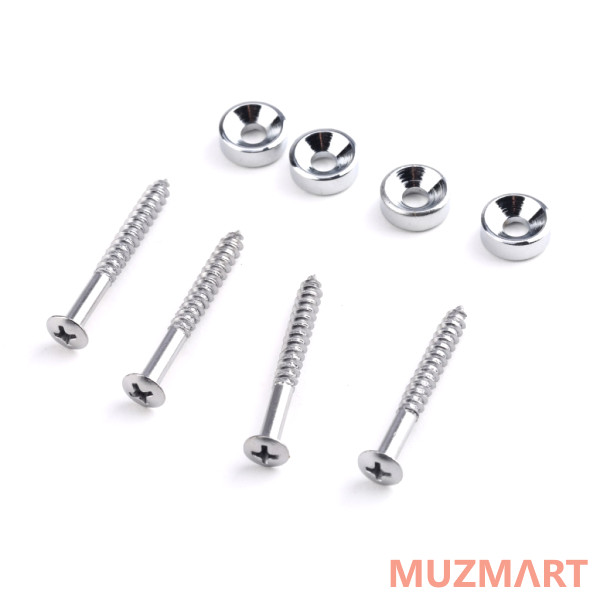 Musiclily MX0883CR Крепление грифа электрогитары/бас-гитары, 4шт, хром