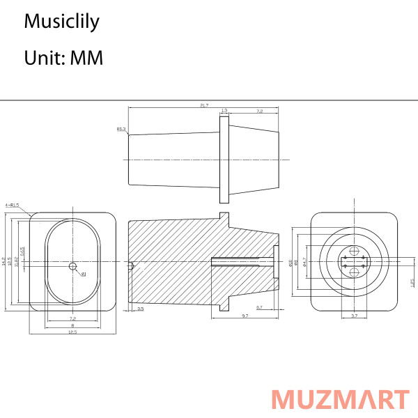 Musiclily M975-10 Ручка переключателя Telecaster, черная, 10 штук